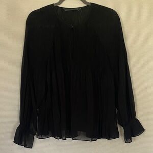Zara Black Sheer Blouse